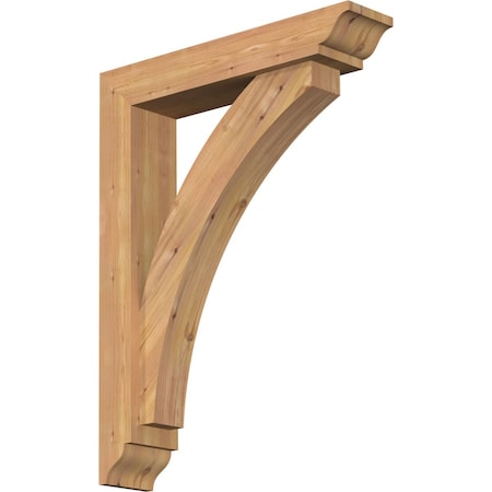 Thorton Traditional Smooth Bracket W/ Offset Brace, Western Red Cedar, 5 1/2W X 26D X 34H